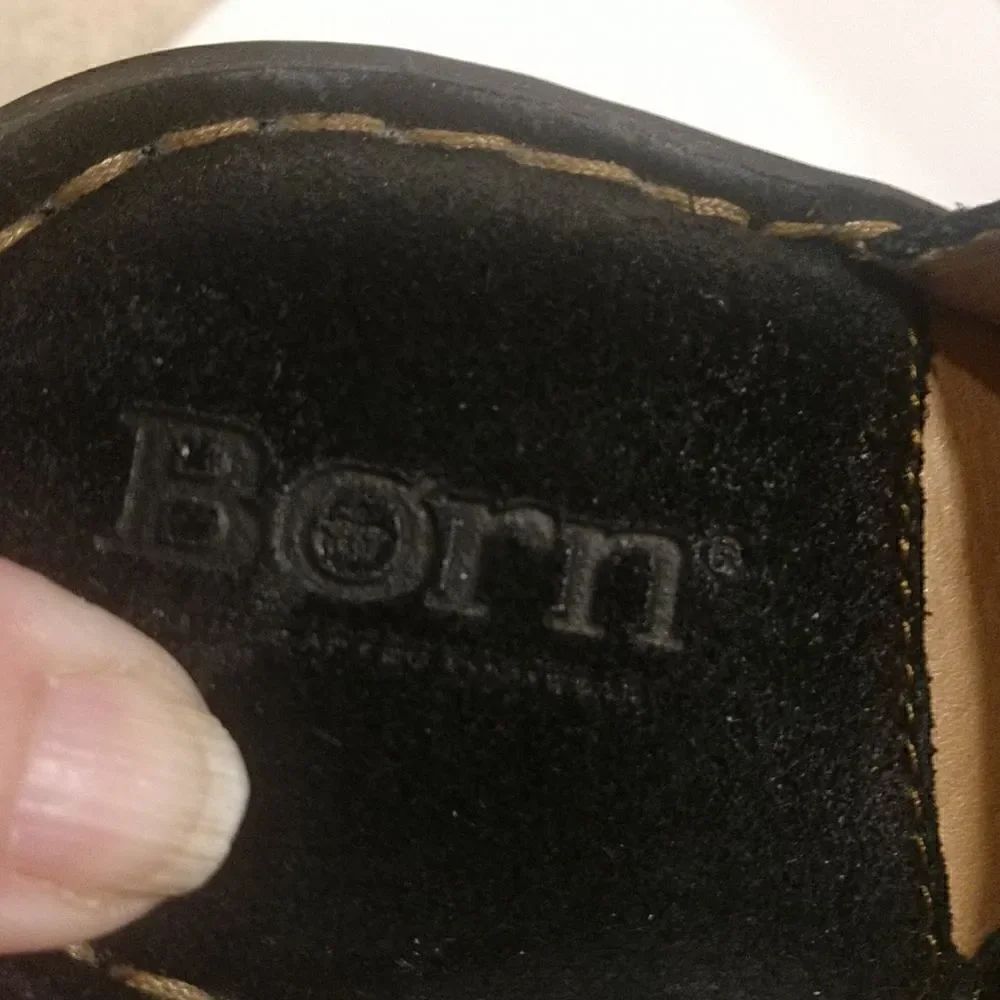 👍 Born Black Leather Mules Size 38.  S2 - Picture 7 of 9